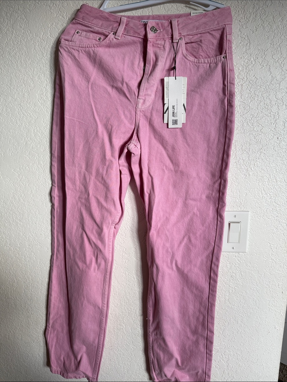 Zara Pink Straight Leg Jeans